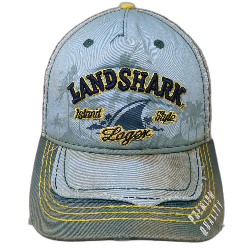 LandShark Baseball Cap Blue One Size Snapback Trucker Mesh Shark Fin Hat